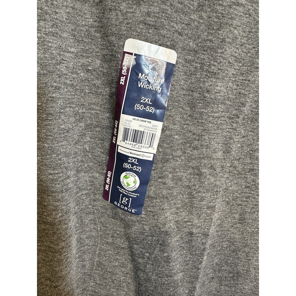 george mens short sleeve grey shirt size 2XL XXL 50 52 - Picture 2 of 5